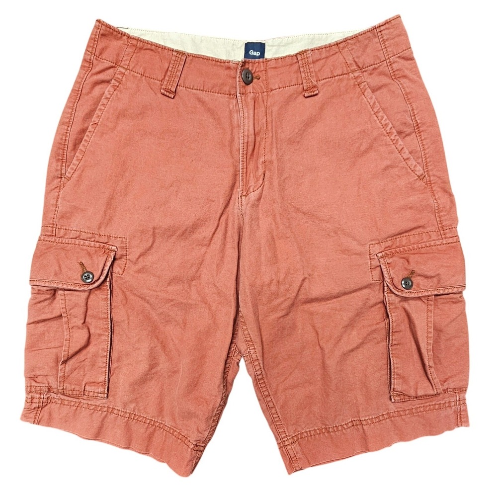 Gap Cargo Shorts Men 30 Burnt Orange Cotton Gorpcore Utility Outdoor Hiking Prep